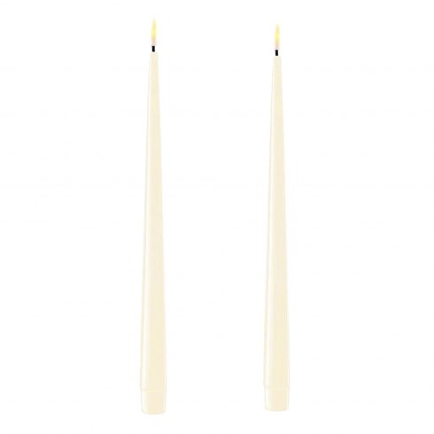 Dansk Cream Real Flame™ LED Pair of Wax Taper Dinner Candles