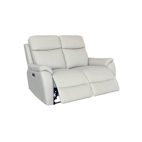 Montego Power Reclining Two Seater Sofa In Pewter Leather with Skai Back