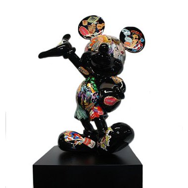 Mickey Mouse Pop-Art on Black Plinth Mickey Mouse Pop-Art on Black Plinth