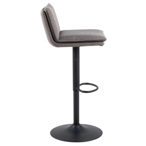 Flynn Bar Stool Black Frame Seat Grey-Brown