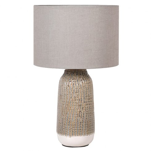 Stripe Effect Table Lamp with Linen Shade Stripe Effect Table Lamp with Linen Shade