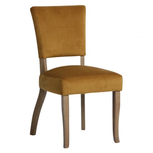 Paris Velvet Dining Chair in Ochre
