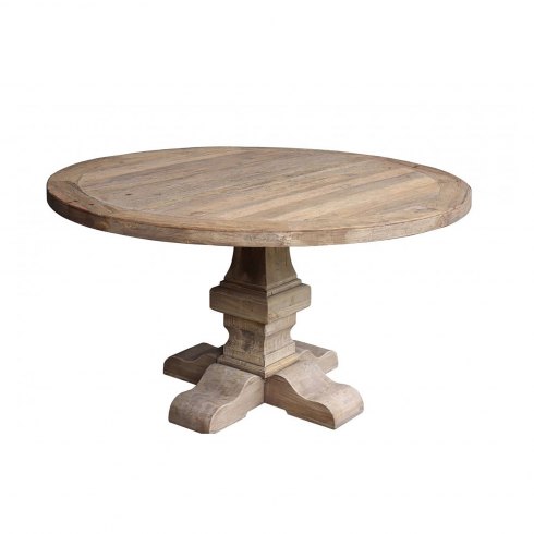 Jackson Bay Classic Pedestal Base Round Table in Reclaimed Oak