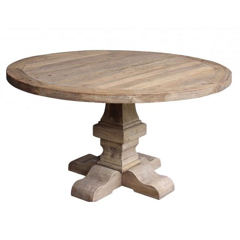 Jackson Bay Classic Pedestal Base Round Table in Reclaimed Oak