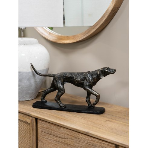 Hunter Dog Sculpture - Antique Bronze Finish