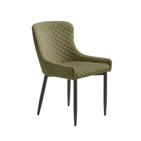 Ontario Dining Chair In Olive Green Velvet