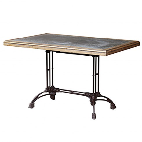Jackson Bay Rectangular Cafe Table with Zinc Top Jackson Bay Rectangular Cafe Table with Zinc Top