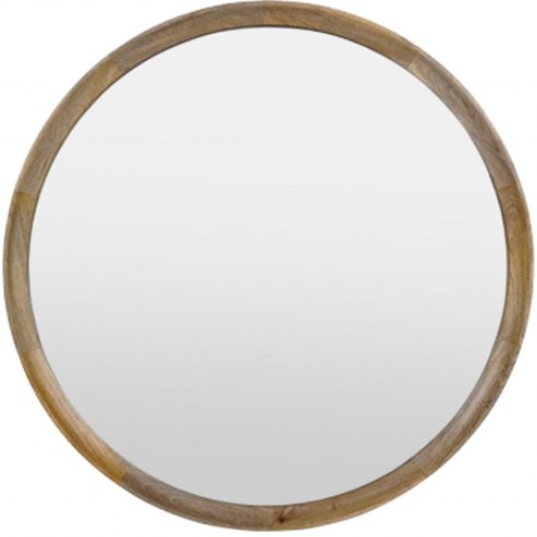 Lyon Medium Solid Wood Round Mirror