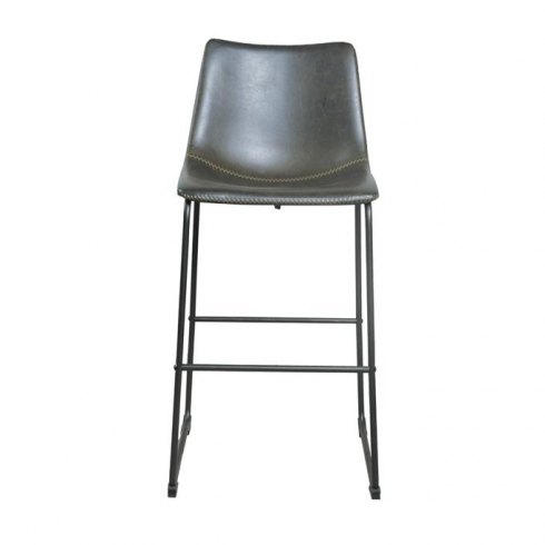 Calvi Stool In Grey Faux Leather