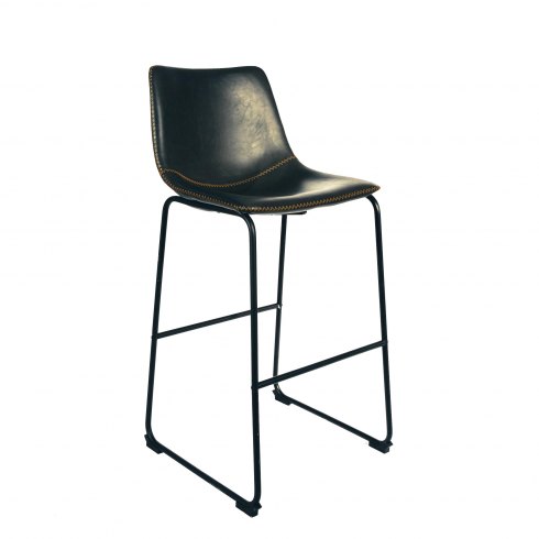 Calvi Stool In Grey Faux Leather