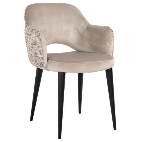 Giovanni Carver Dining Chair in Trendy Nature Fabric