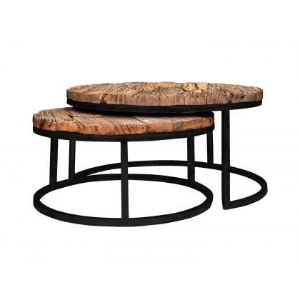 Industrial Kensington Coffee Table Set with Black Frame