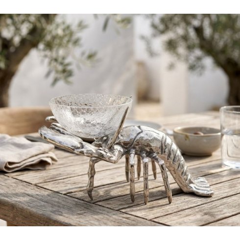 Lobster with crackle glass bowl Lobster with crackle glass bowl