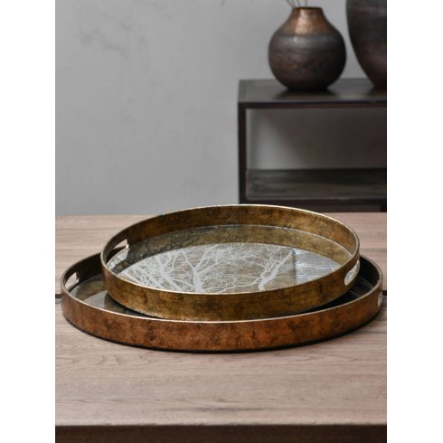 Vienna Set of Two Trays with Tree Design