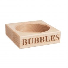 'BUBBLES' Champagne Bottle Stand in Beech Wood