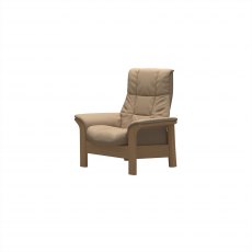 Stressless Windsor High Back 1 Seater Reclining Chair in Paloma Sand Leather & Oak Wood Frame