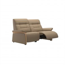 Stressless Mary 2 Seater Sofa with 2 Power Recliners in Paloma Funghi Leather & Oak Wood Frame