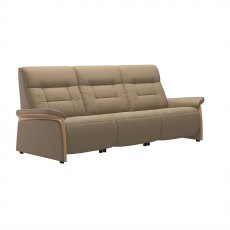 Stressless Mary 3 Seater Sofa with 2 Power Recliners in Paloma Funghi Leather & Oak Wood Frame