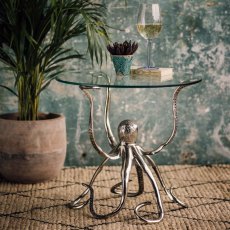 Octopus Side Table with Glass Top