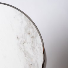 Carrara Circular Sofa Side Table - Polished Stainless Steel