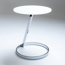 Leo Side Table - White Glass Top