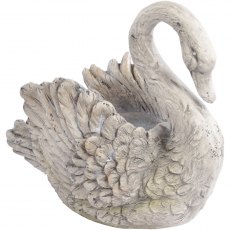 Swan Sculpture in Concrete Finish Resin