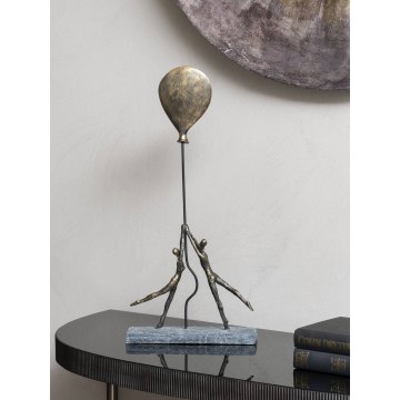 Couple With Balloon Sculpture in Antique Bronze Finish