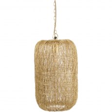 Tova Gold Woven Wire Tall Pendant