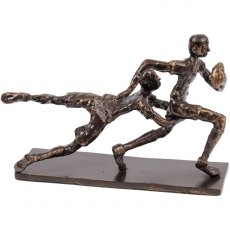 Rugby Tackle Sculpture in Bronze Finish