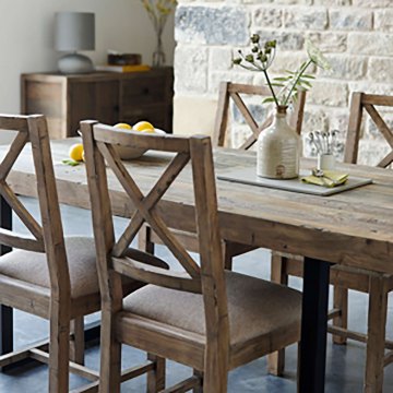 Key West Cross-Back Dining Chair - Upholstered Seat