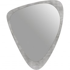 Matera Iron Framed Abstract Small Wall Mirror In Brushed Grey Finish