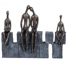 Family of Four Sitting on Blocks in Antique Bronze Finish