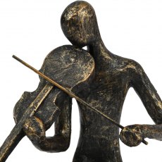 Violinist on Block Sculpture in Antique Bronze Finish