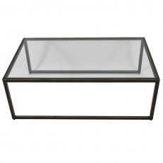 Denver Gilded Bronze Metal and Glass Coffee Table