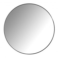 Slim Round Medium (60cm) Mirror with Black Metal Frame