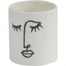 Picasso Inspired Small Face Planter in White