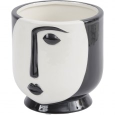 Picasso Inspired Small Face Planter in Black