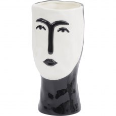 Picasso Inspired Large Face Planter In Black