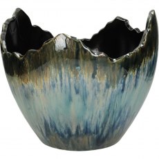 Pacific Ceramic Planter In a Blue Finish
