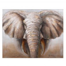 Hand Painted Elephant Canvas Picture