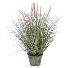 Dogtail Grass (Pink) Potted Artificial Plant - 58cm Tall