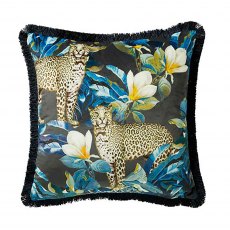 Cheetah Square Scatter Cushion - Navy and Grey
