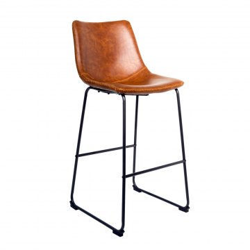Calvi Stool In Tan Faux Leather