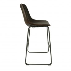 Calvi Bar Stool In Chestnut Faux Leather