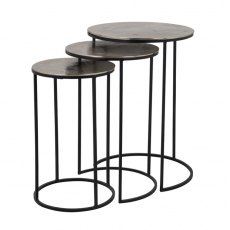 Nordic Round Nest of Tables - Aluminium and Iron