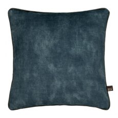 Etta Square Scatter Cushion - Blue & Camel