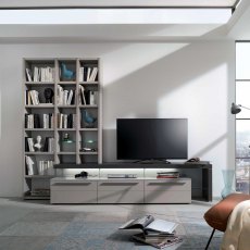 Bellano Bookcase and TV Bench Wall Combination