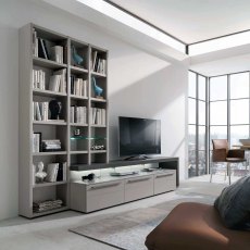 Bellano Bookcase and TV Bench Wall Combination