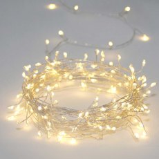 Silver Cluster - 150 Warm White LED Light Chain with Transformer