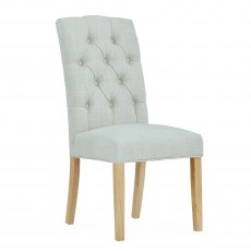 Burlington Natural Upholstered Button Back Dining Chair